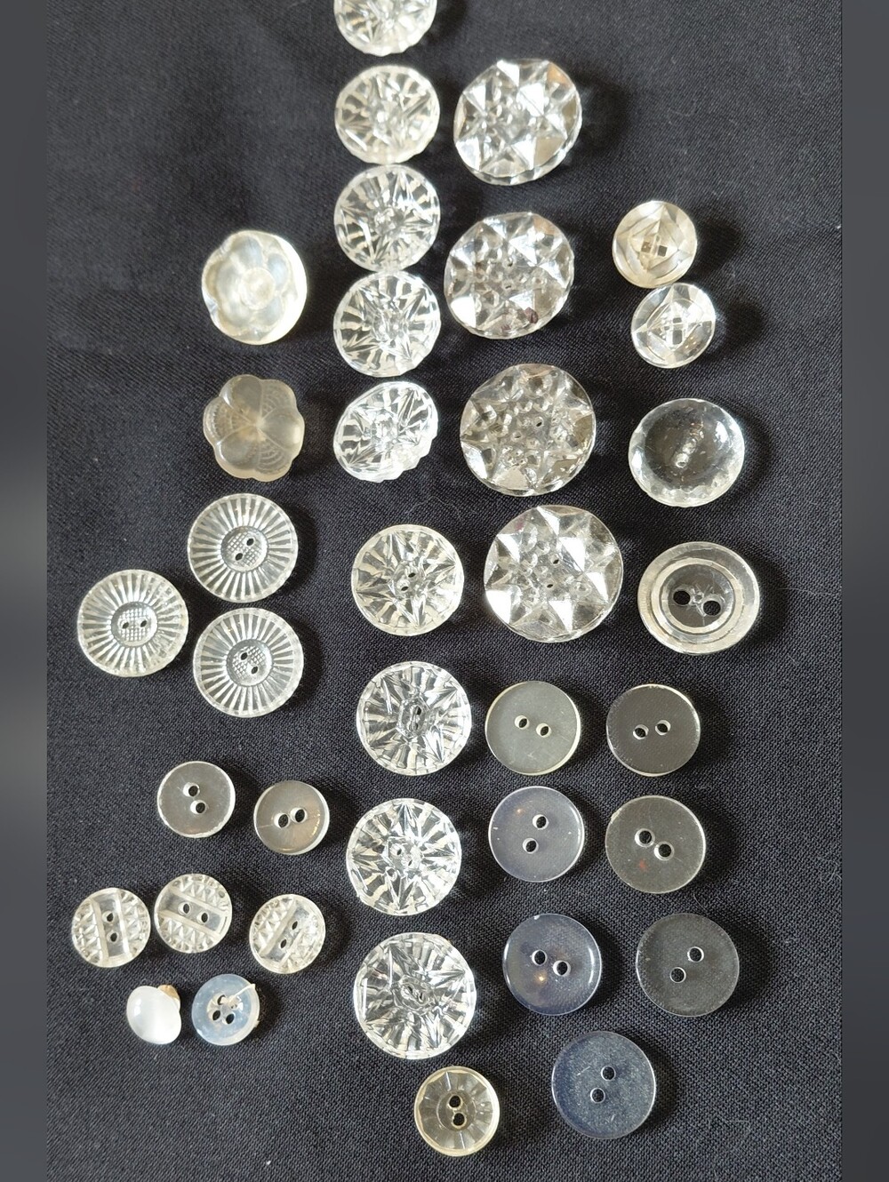 Assorted Clear Vintage Buttons - Mixed Sizes